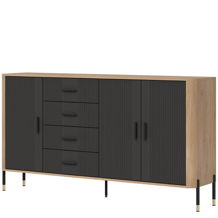 Фото вигляду справа комода DANTE LIVEO DT10 дуб кремона торро / антрацит / чорні ручки