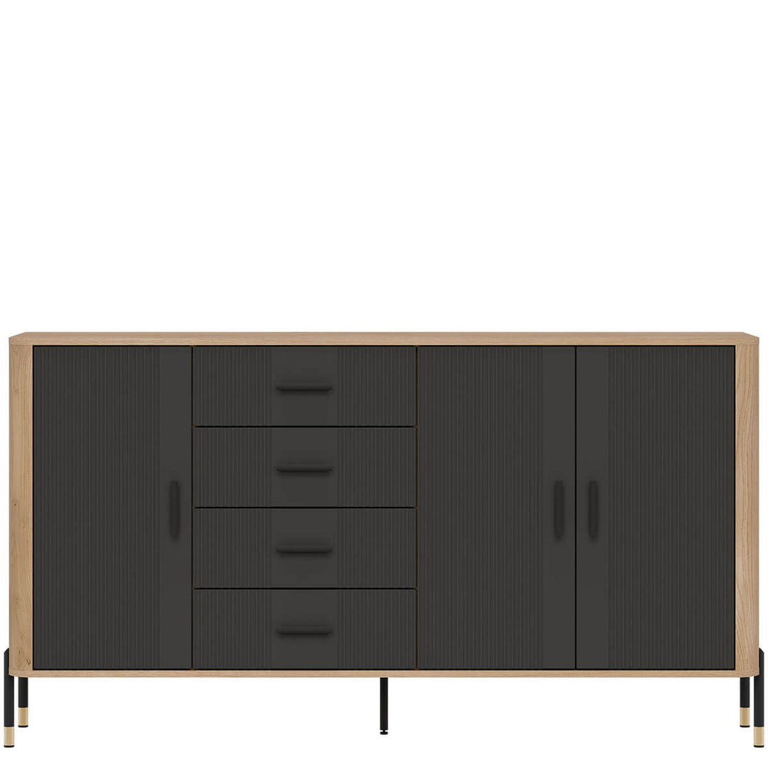 Фото комода DANTE LIVEO DT10 дуб кремона торро / антрацит / чорні ручки