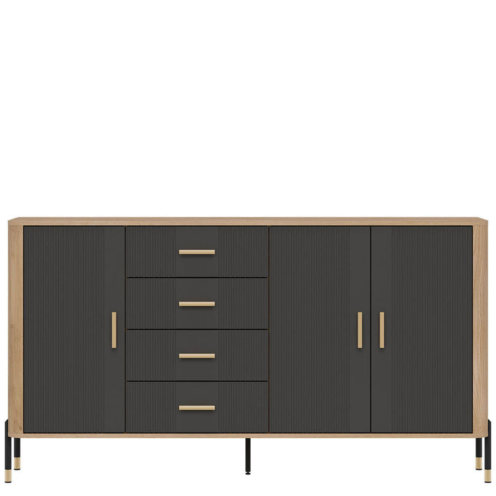 Фото комода DANTE LIVEO DT10 дуб кремона торро / антрацит / золоті ручки