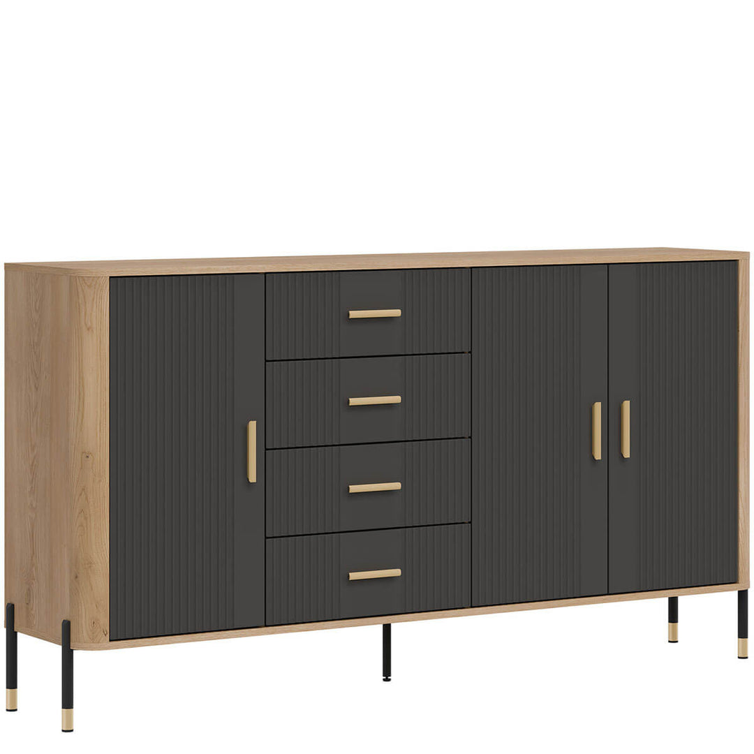 Фото вигляду зліва комода DANTE LIVEO DT10 дуб кремона торро / антрацит / золоті ручки