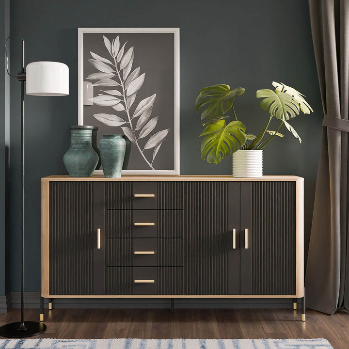 Фото комода DANTE LIVEO DT10 дуб кремона торро / антрацит / золоті ручки в інтер'єрі