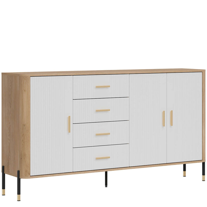 Фото вигляду зліва комода DANTE LIVEO DT10 дуб кремона торро / білий / золоті ручки