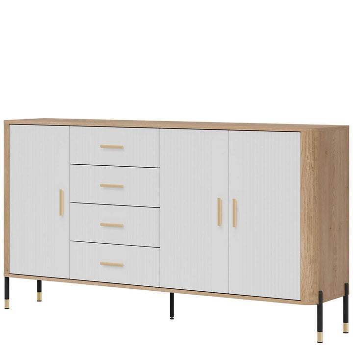 Фото вигляду справа комода DANTE LIVEO DT10 дуб кремона торро / білий / золоті ручки