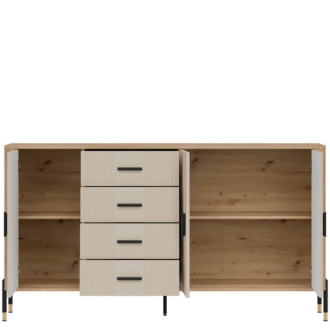 Фото наповнення комода DANTE LIVEO DT10 дуб кремона торро / кашемір / чорні ручки