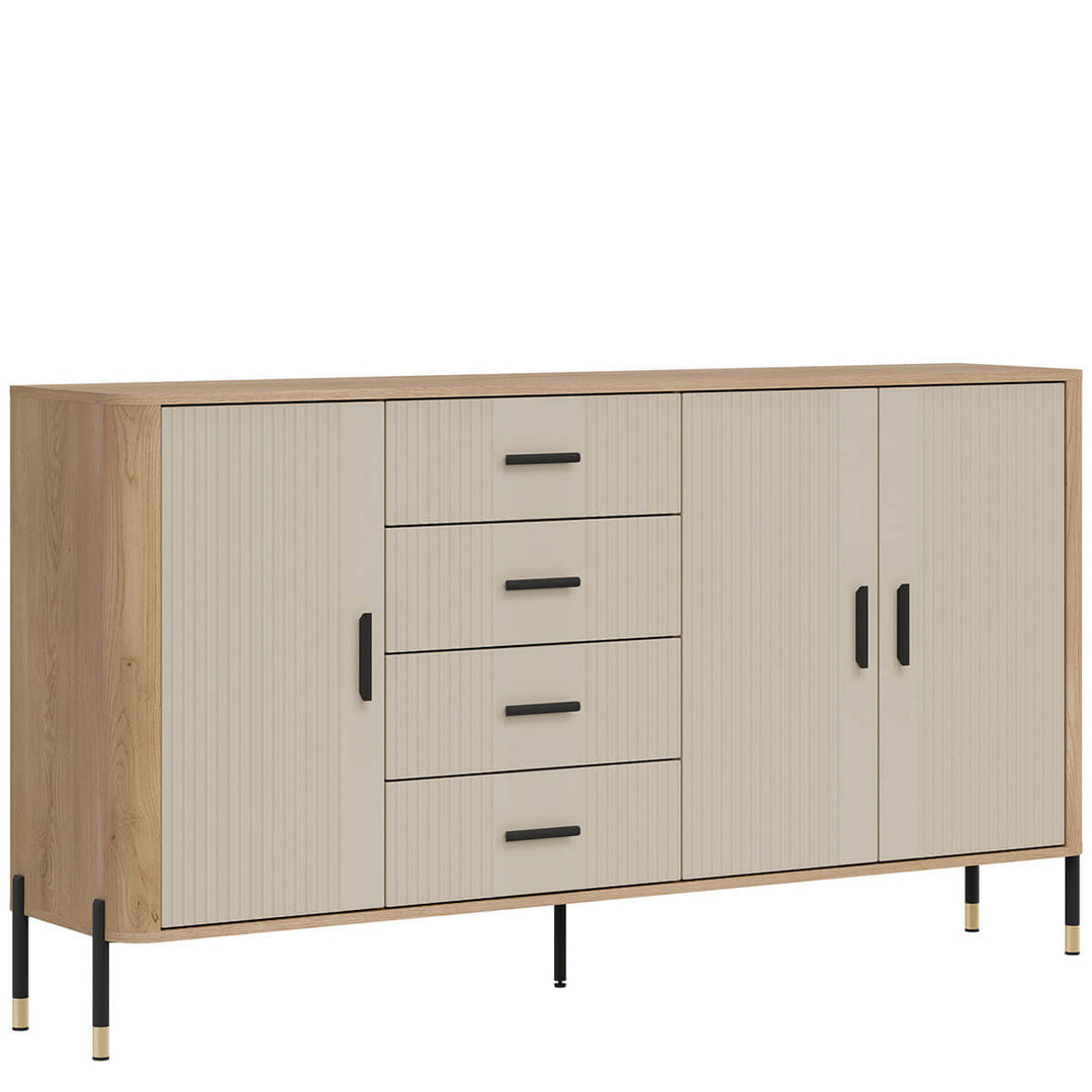 Фото вигляду зліва комода DANTE LIVEO DT10 дуб кремона торро / кашемір / чорні ручки