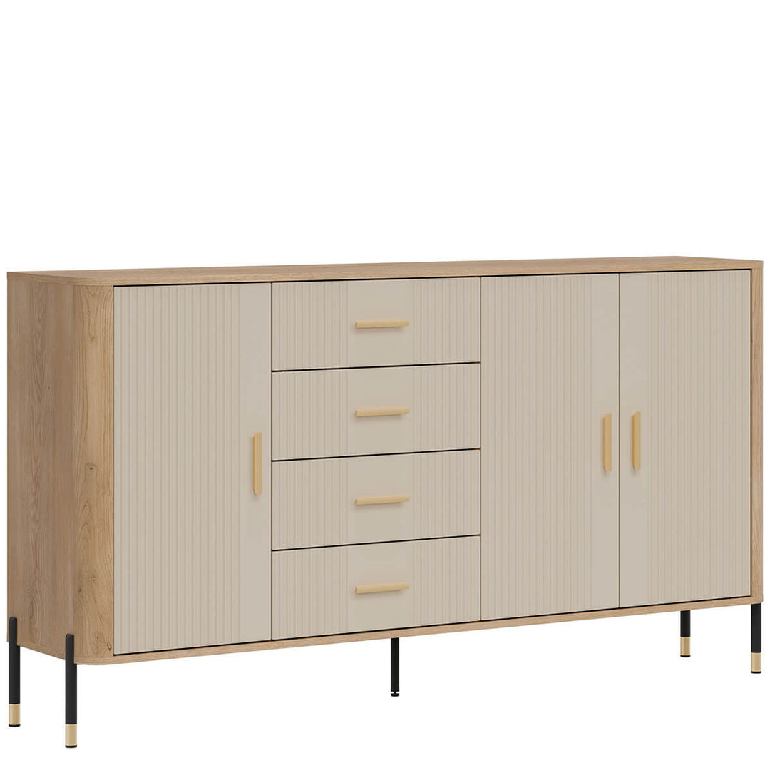 Фото вигляду зліва комода DANTE LIVEO DT10 дуб кремона торро / кашемір / золоті ручки