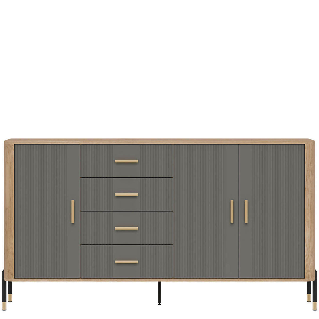 Фото комода DANTE LIVEO DT10 дуб кремона торро / сірий / золоті ручки