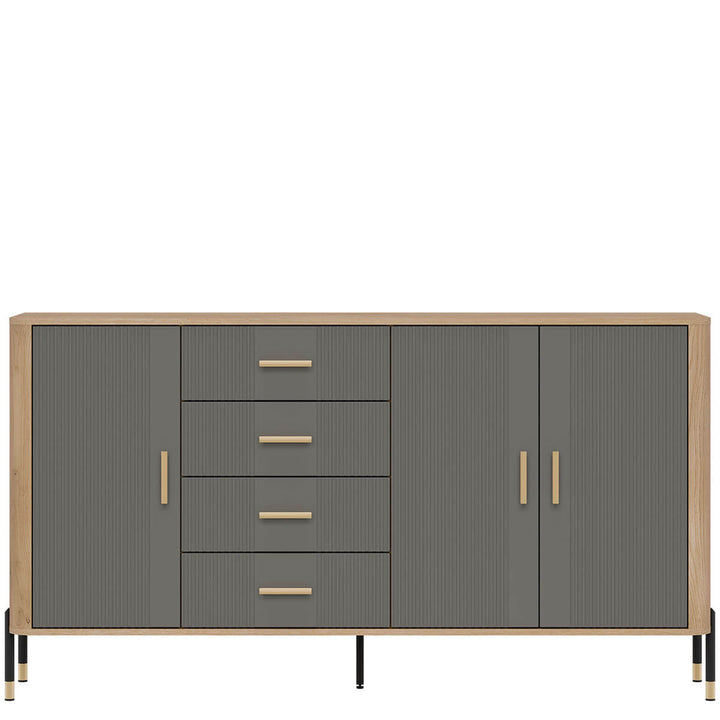 Фото комода DANTE LIVEO DT10 дуб кремона торро / сірий / золоті ручки