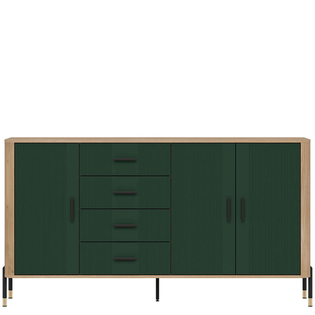 Фото комода DANTE LIVEO DT10 дуб кремона торро / зелений / чорні ручки