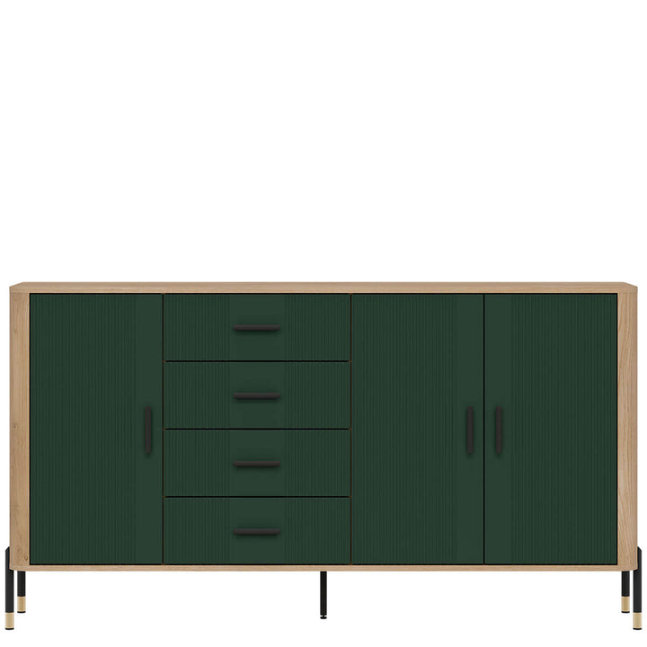 Фото комода DANTE LIVEO DT10 дуб кремона торро / зелений / чорні ручки