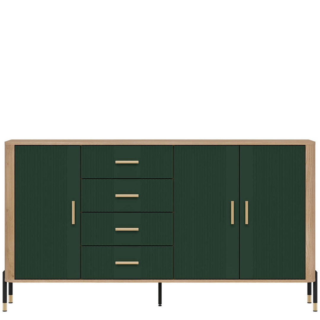 Фото комода DANTE LIVEO DT10 дуб кремона торро / зелений / золоті ручки