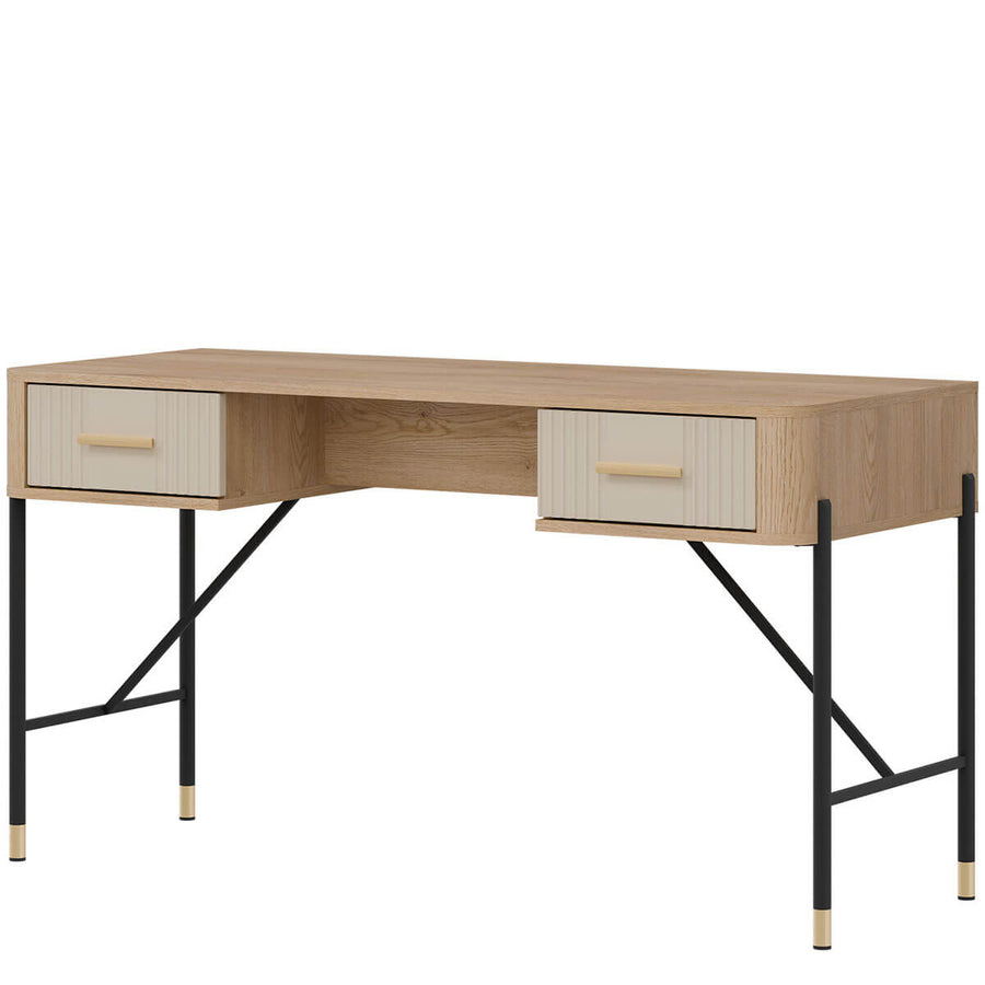 Фото письмового столу DANTE LIVEO DT23 дуб кремона торро / кашемір / золоті ручки