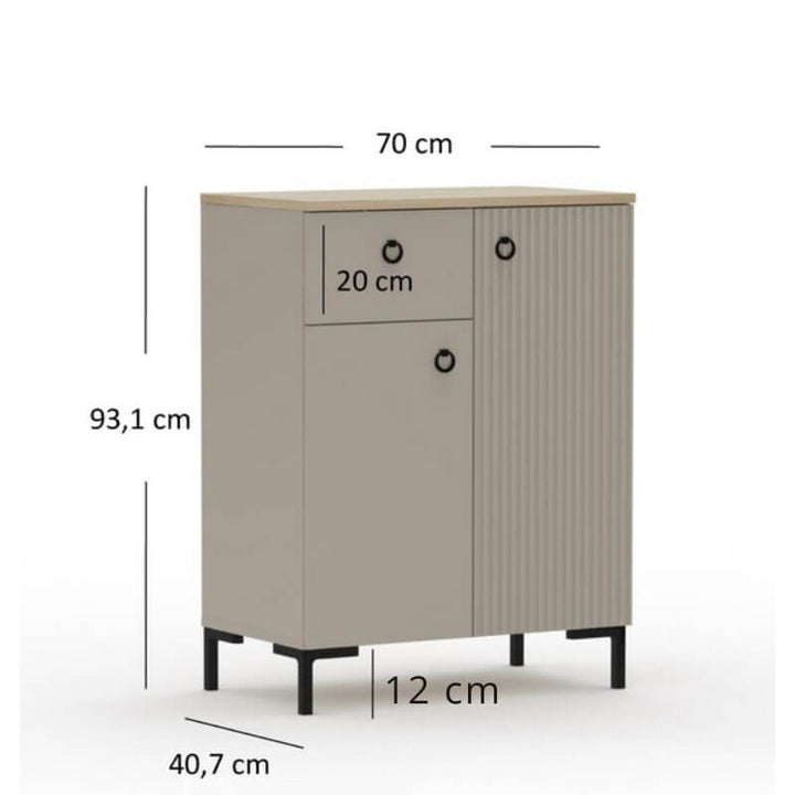 Фото розмірів тумби DOMINICA MEBELBOS 2D1S