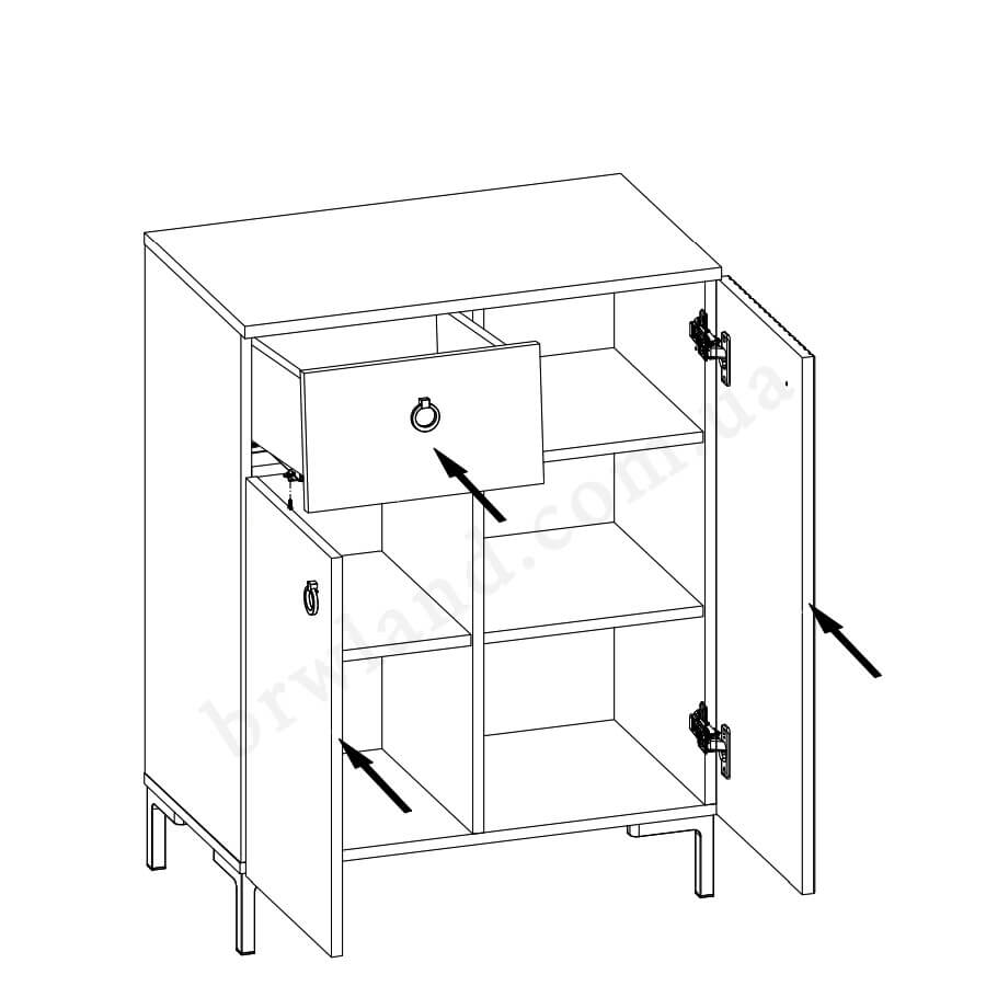Фото схеми наповнення тумби DOMINICA MEBELBOS 2D1S