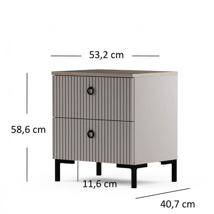 Фото розмірів приліжкової тумби DOMINICA MEBELBOS 2S