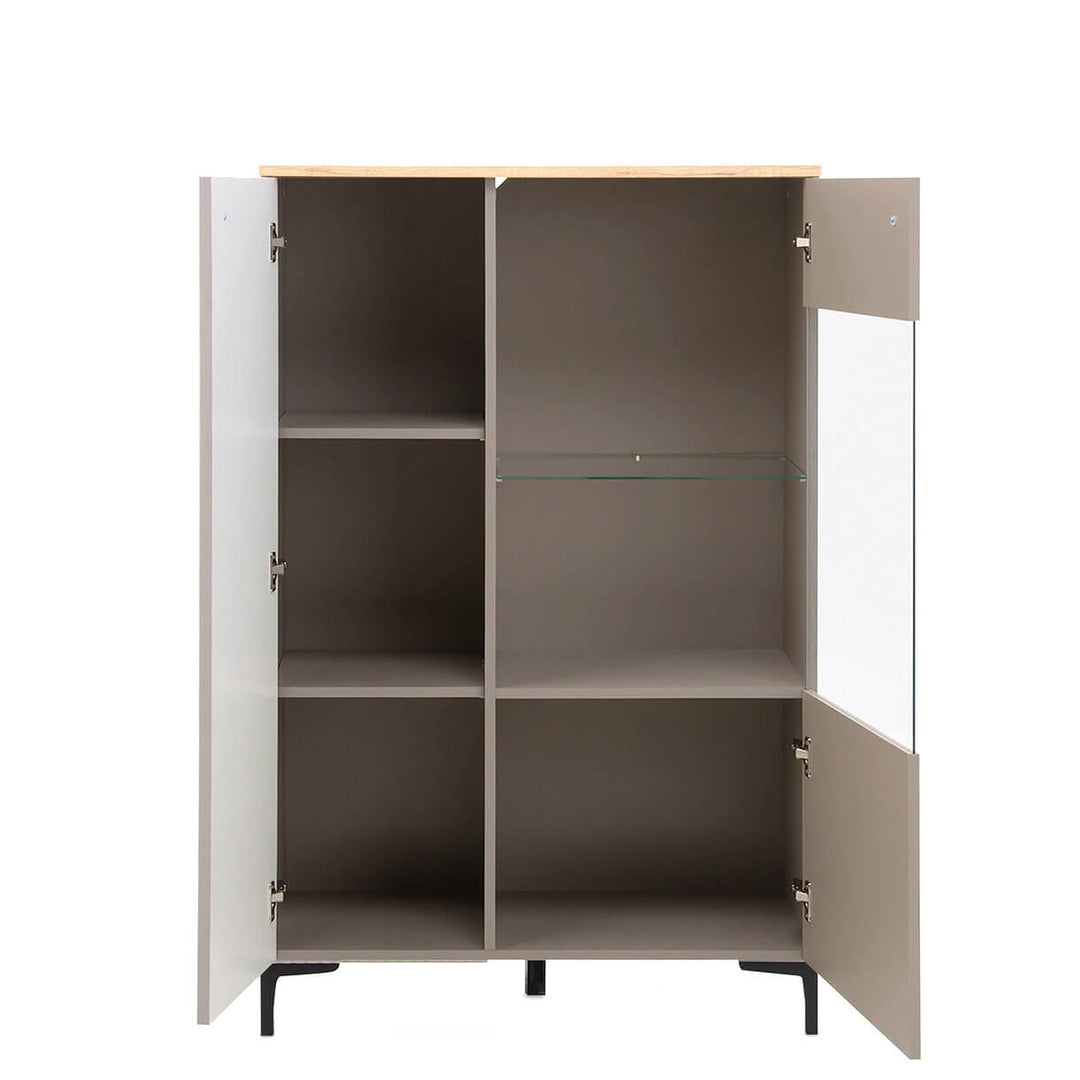 Фото вигляду спереду наповнення низької вітрини DOMINICA MEBELBOS 1D1W