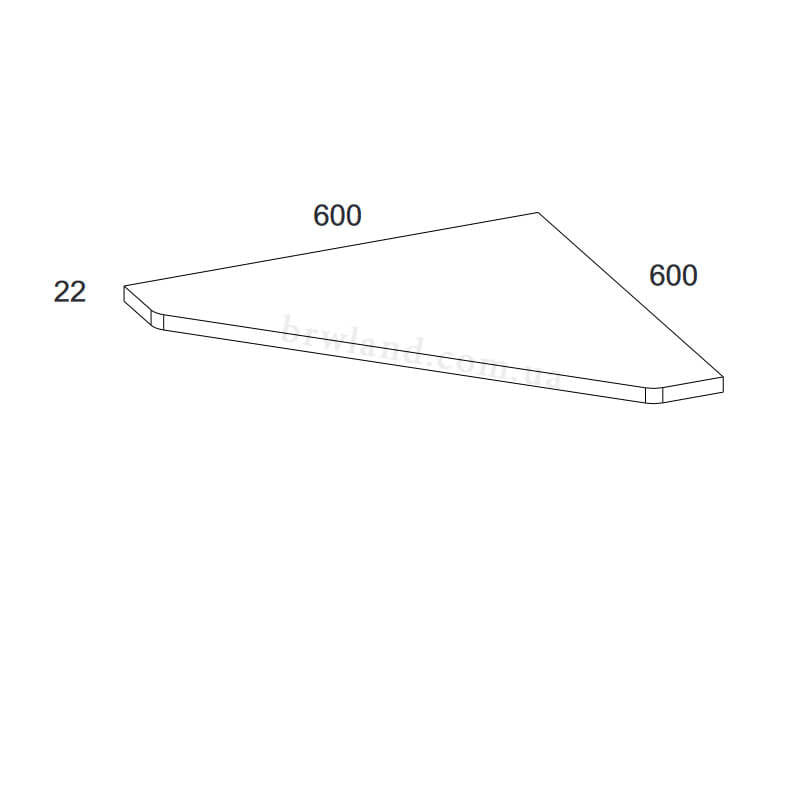 На фото схема кутового з'єднувача столу DOORSET MEBELBOS з розмірами