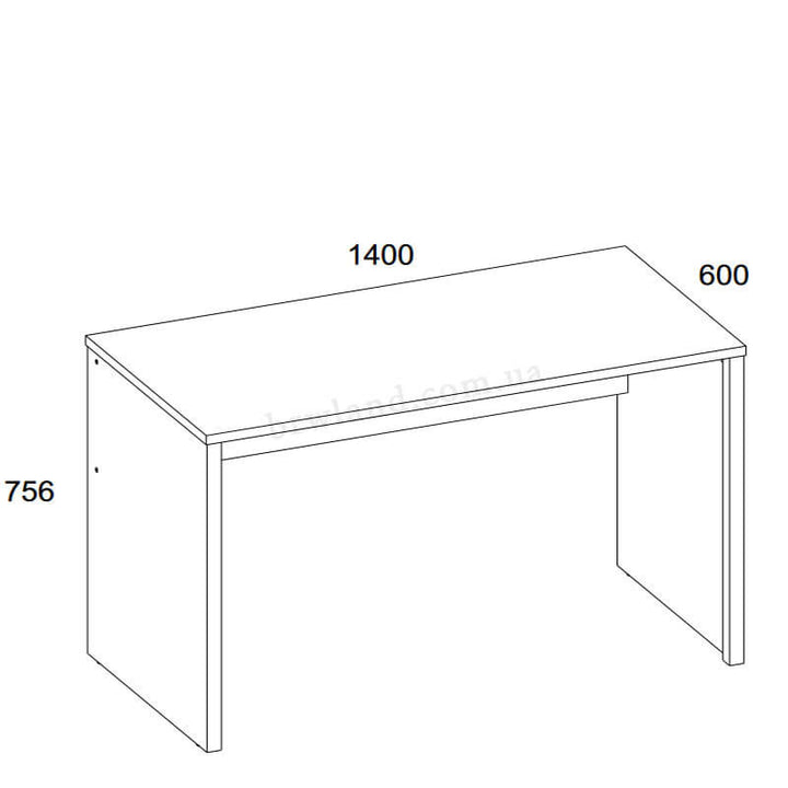 На фото схема письмового столу 140 DOORSET MEBELBOS з розмірами