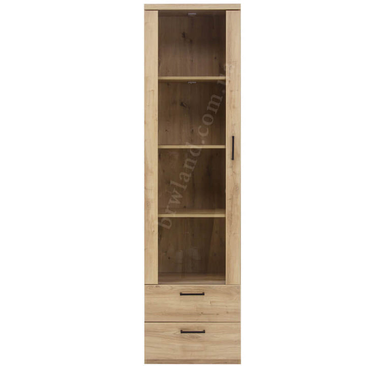 На фото вигляд спереду високої вітрини DOORSET MEBELBOS 1W2S