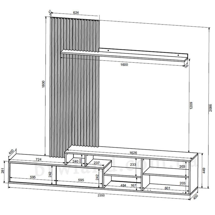 Фото схеми з розмірами стінки ЕЛІОР БРВ-Україна