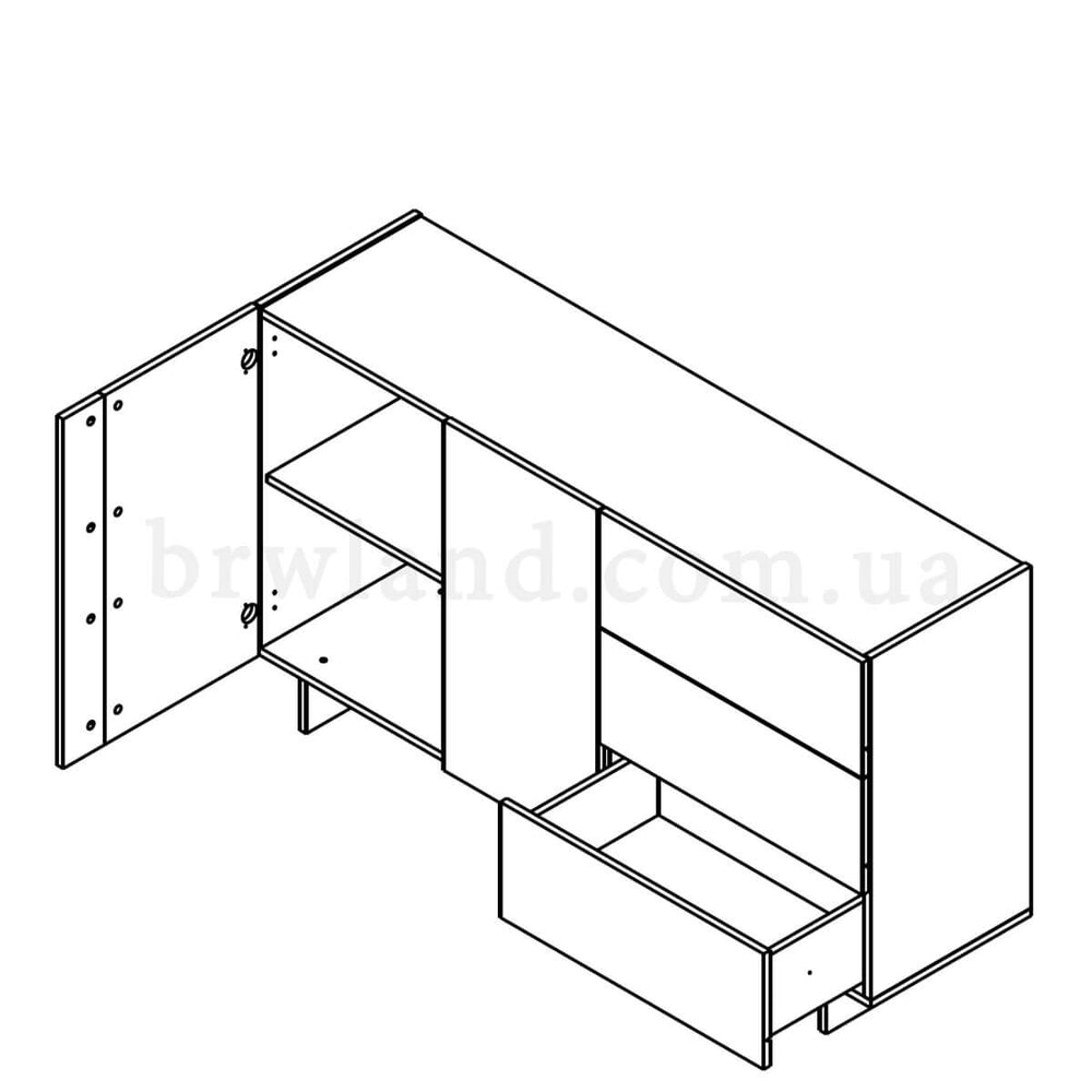 Фото схеми наповнення комода ЕСМАРА ГЕРБОР KOM2D3S