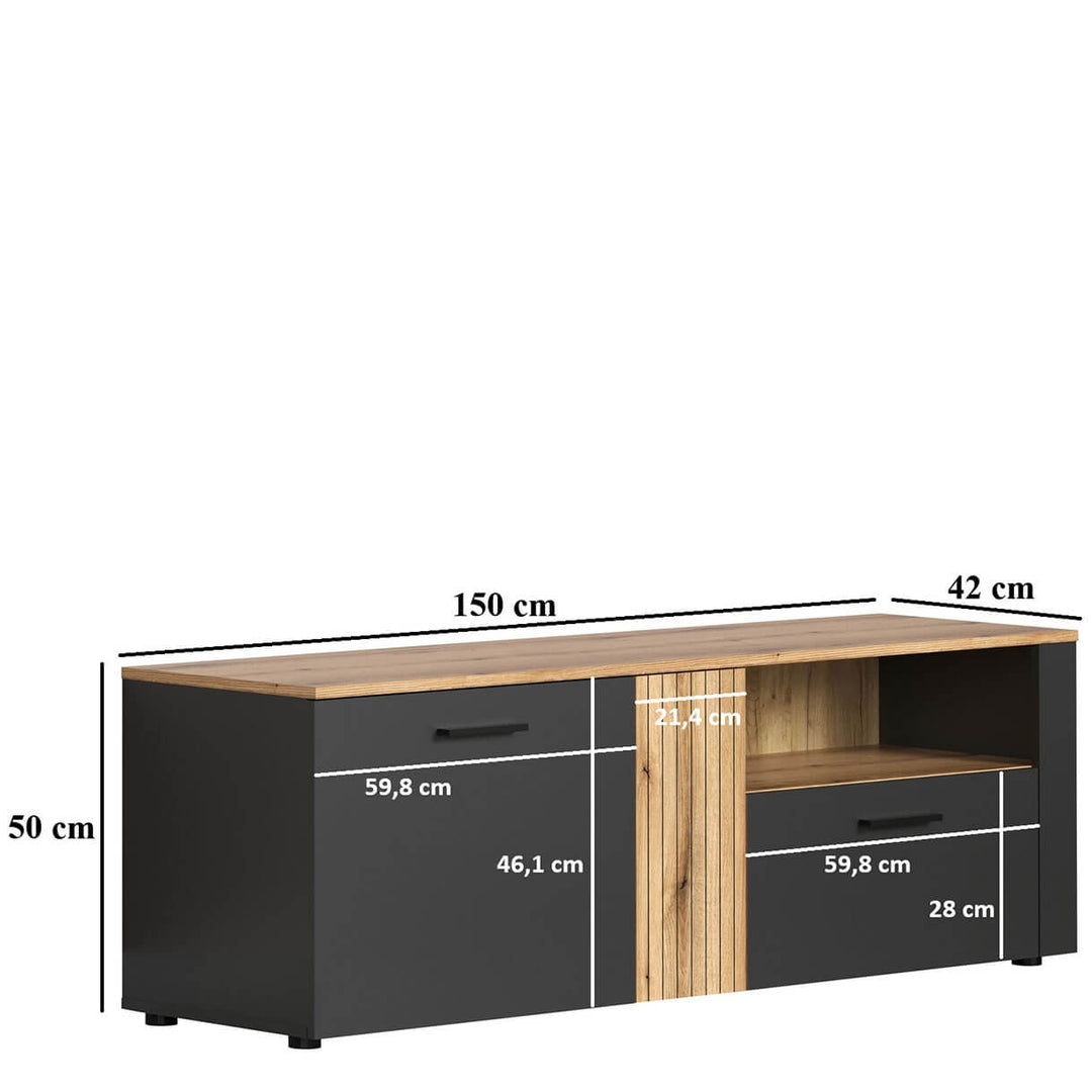 Фото розмірів тумби під телевізор ESTEBAN MEBELBOS 2D1S