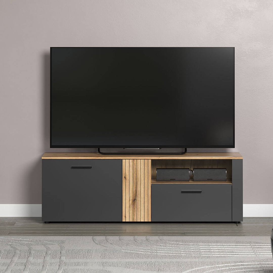 Фото вигляду спереду тумби під телевізор ESTEBAN MEBELBOS 2D1S в інтер'єрі