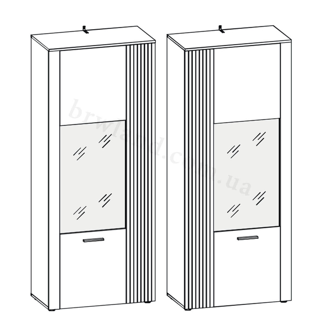 Фото схеми варіантів монтажу фасадів вітрини ESTEBAN MEBELBOS 1D1W