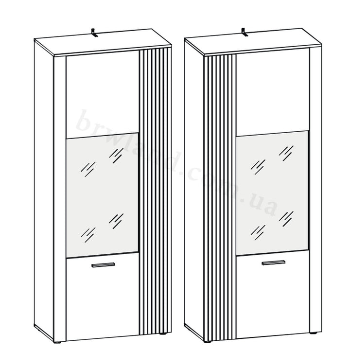 Фото схеми варіантів монтажу фасадів вітрини ESTEBAN MEBELBOS 1D1W