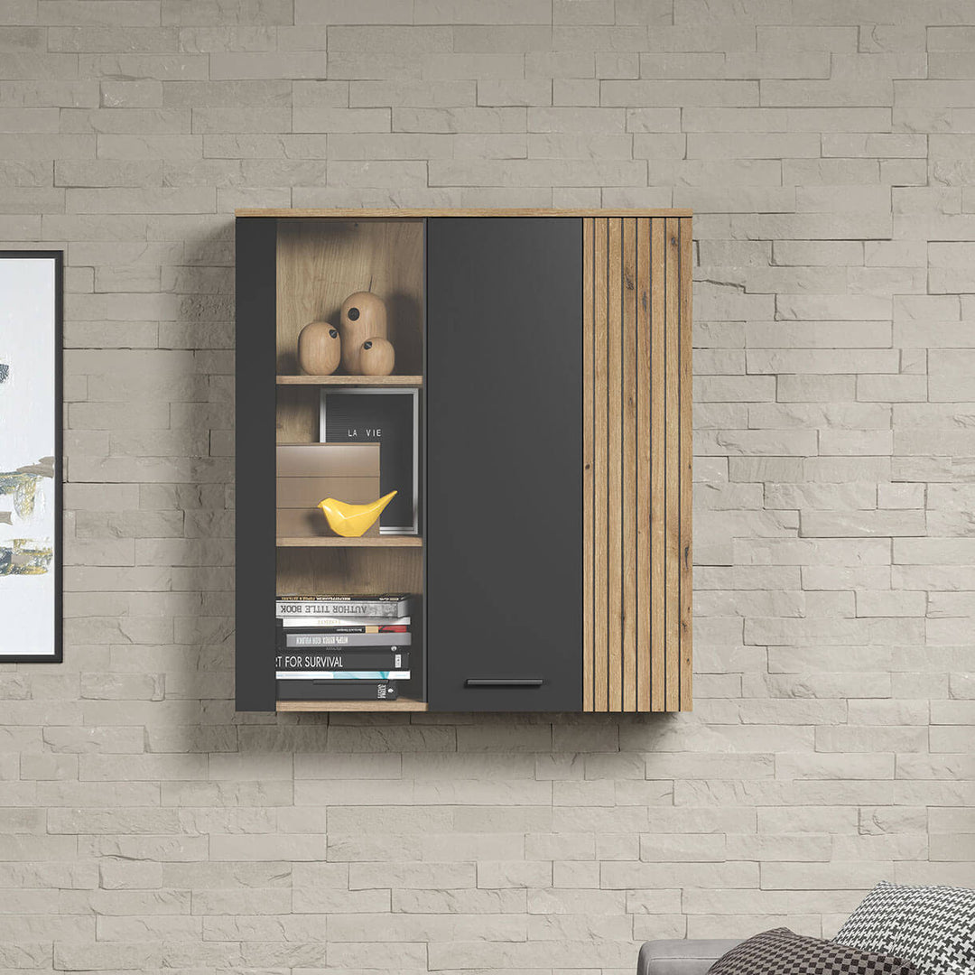 Фото вигляду спереду навісної вітрини ESTEBAN MEBELBOS 2D1W в інтер'єрі