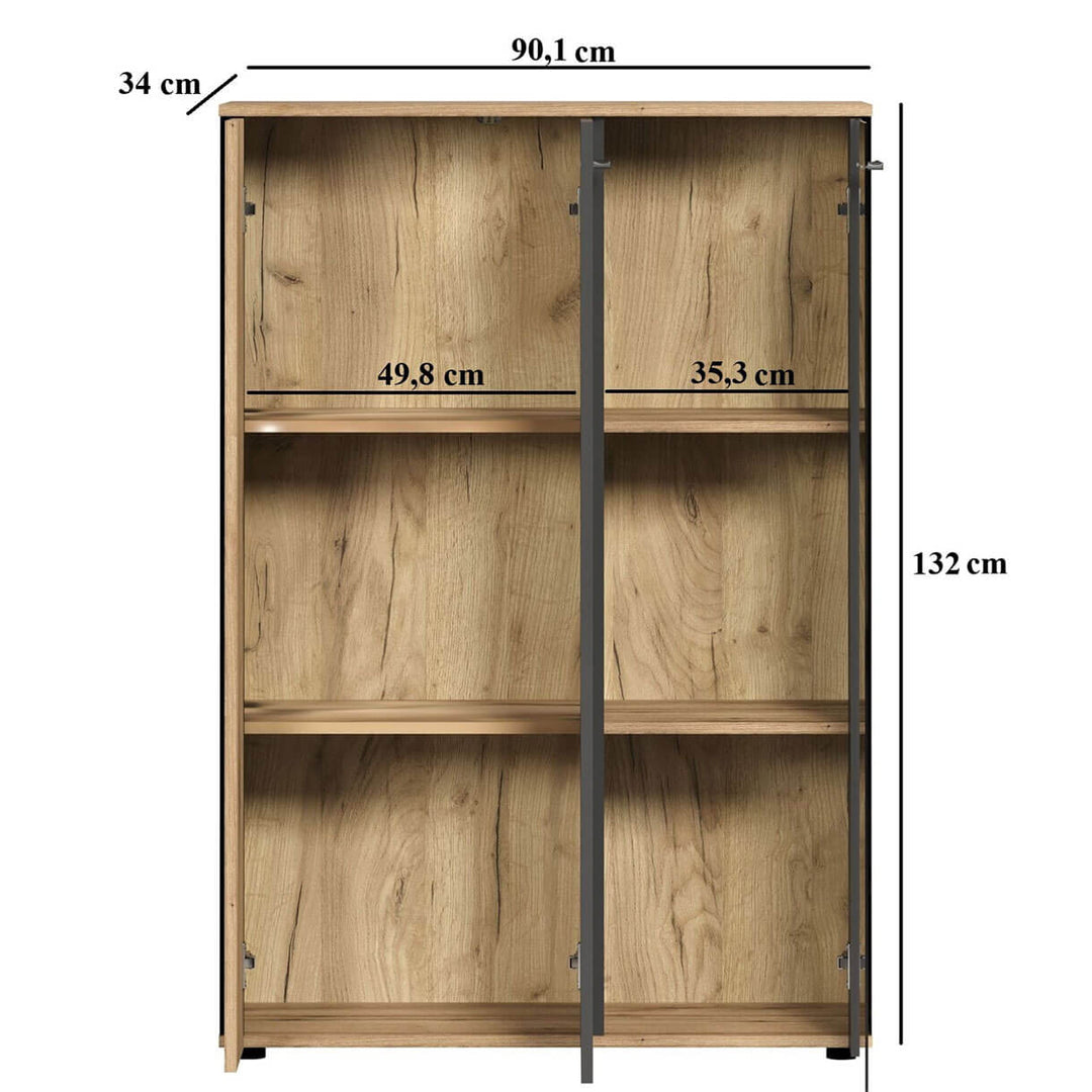 Фото розмірів низької вітрини ESTEBAN MEBELBOS 2D1W