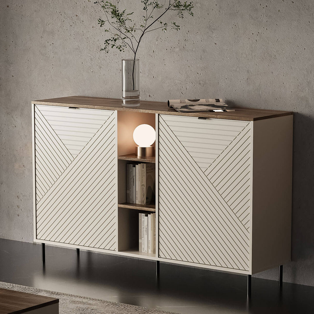 Фото комода з полицями EVO MEBELBOS 2D в інтер'єрі вітальні