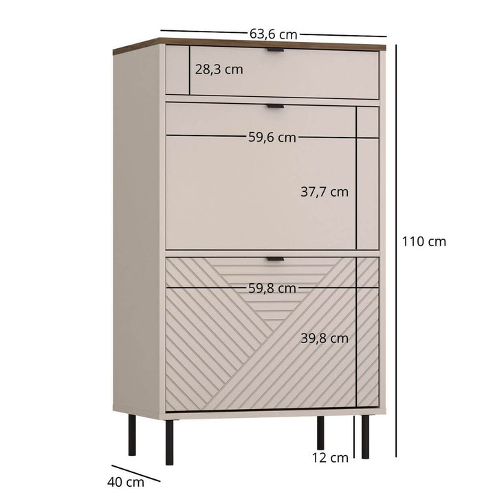 Фото розмірів тумби EVO MEBELBOS 2D1S