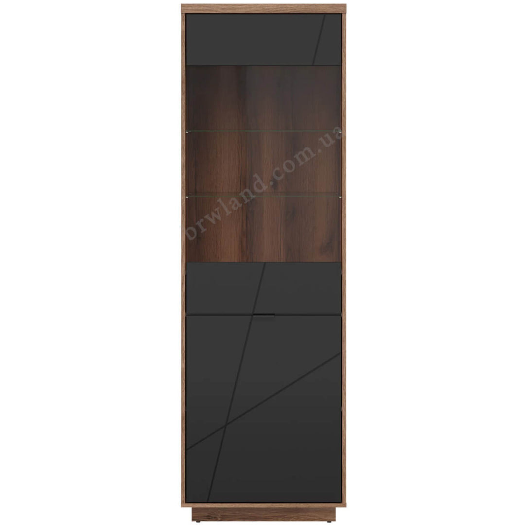 Фото вітрини FORN BRW REG1D1W дуб делано темний / чорний