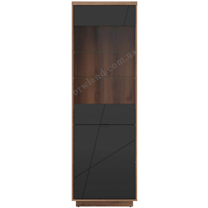 Фото вітрини FORN BRW REG1D1W дуб делано темний / чорний