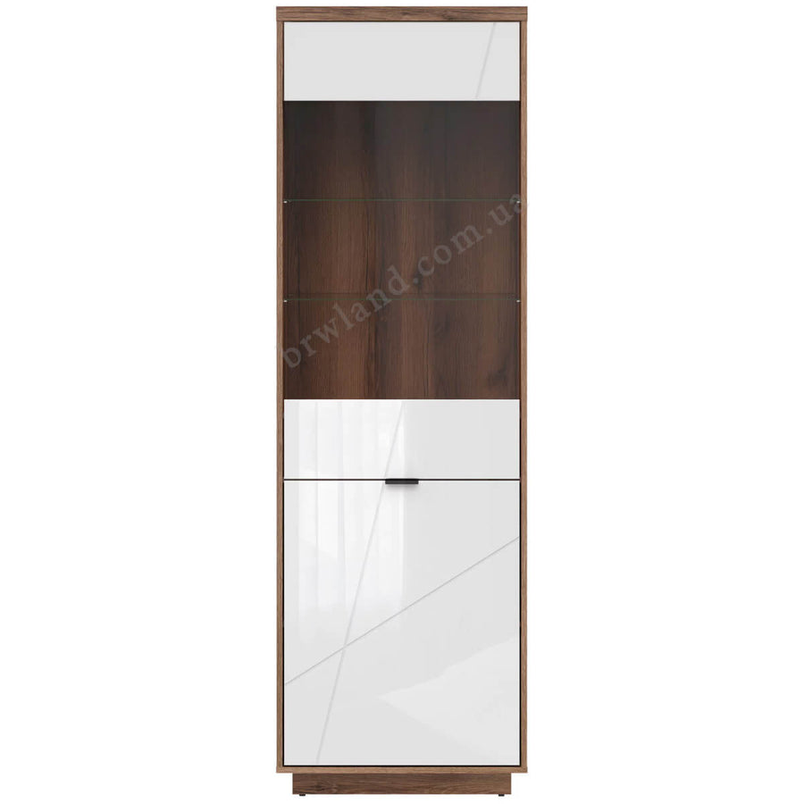 Фото вітрини FORN BRW REG1D1W дуб делано темний / білий глянець