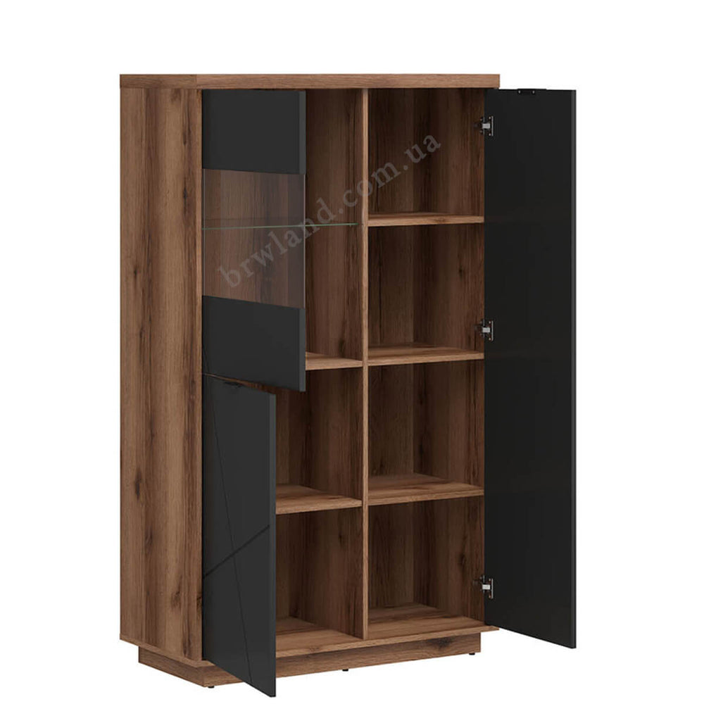 Фото наповнення вітрини FORN BRW REG2D1W дуб делано темний / чорний