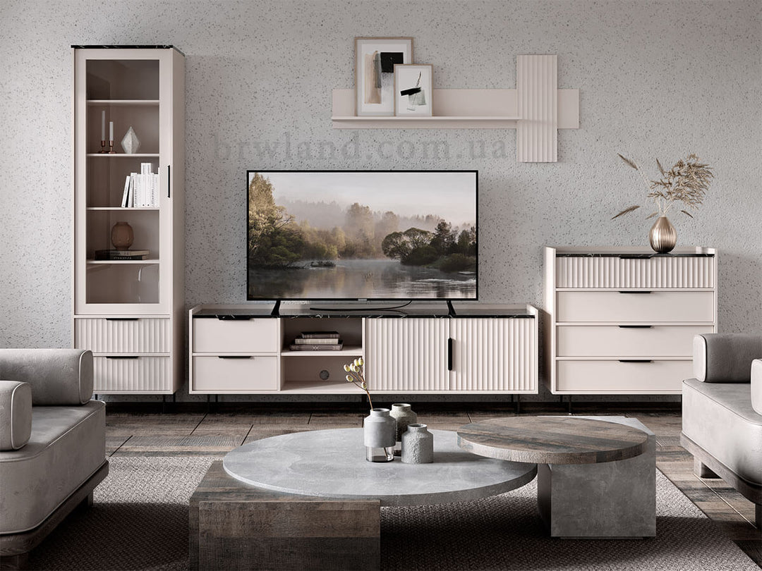 Фото вітальні ФРЕСКО БРВ кашемір / темний мармур