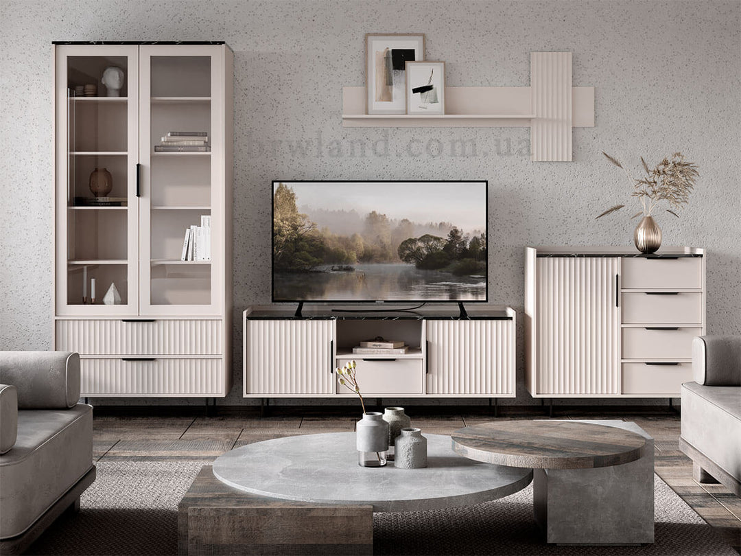 Фото вітальні ФРЕСКО БРВ кашемір / темний мармур