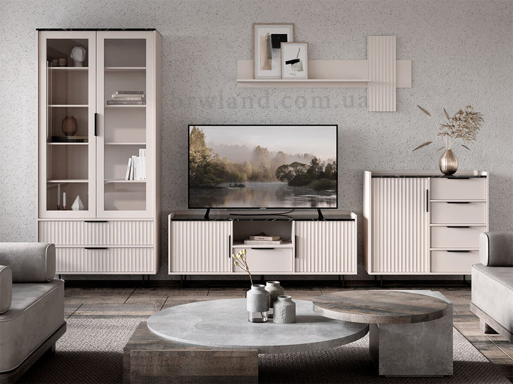 Фото вітальні ФРЕСКО БРВ кашемір / темний мармур