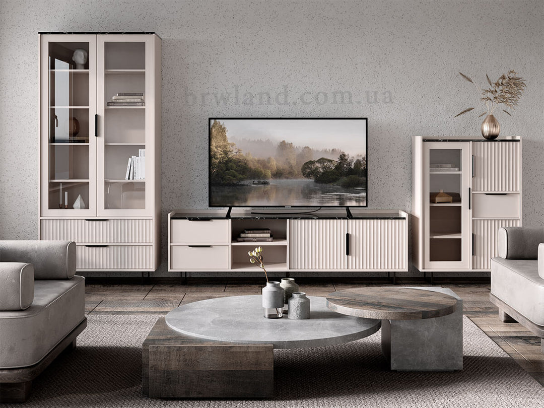 Фото вітальні ФРЕСКО БРВ кашемір / темний мармур