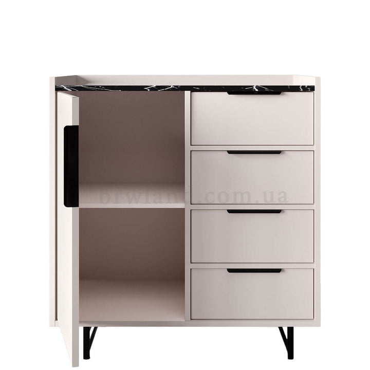 Фото наповнення комода ФРЕСКО БРВ KOM1D4S кашемір / темний мармур