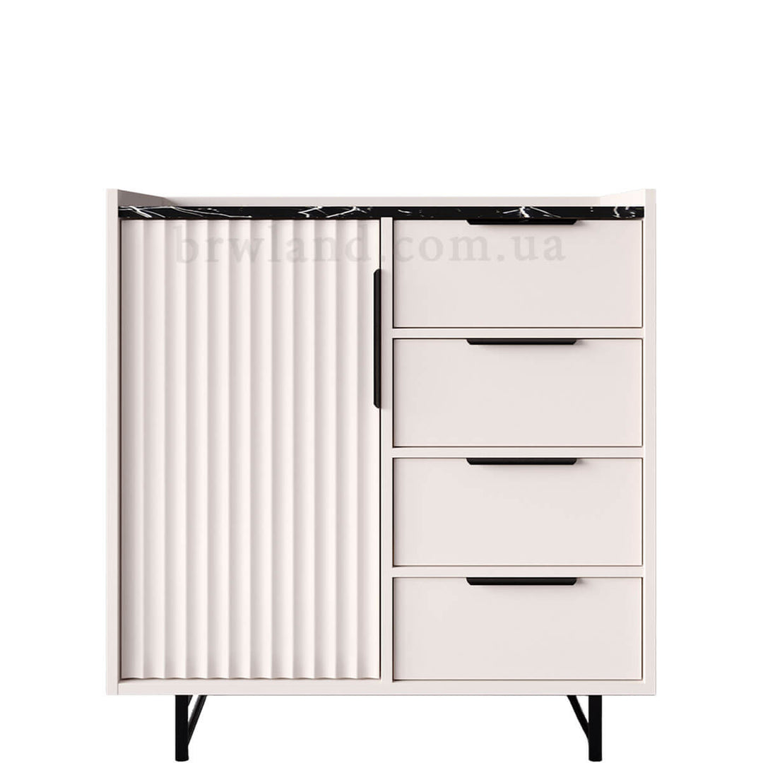 Фото комода ФРЕСКО БРВ KOM1D4S кашемір / темний мармур