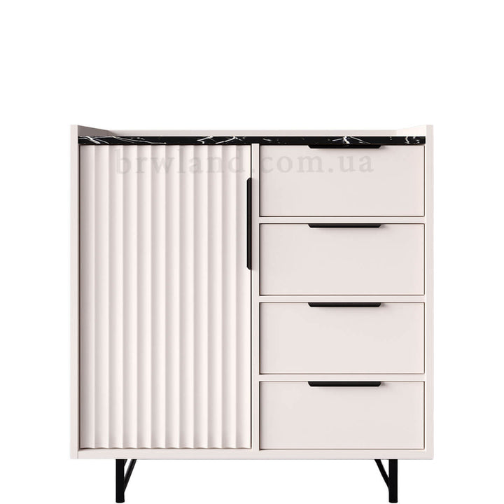 Фото комода ФРЕСКО БРВ KOM1D4S кашемір / темний мармур