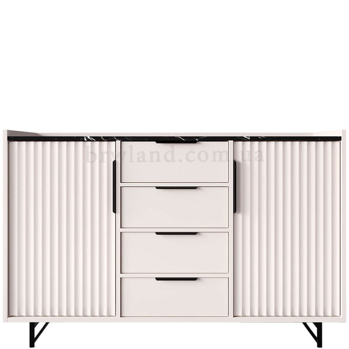 Фото комода ФРЕСКО БРВ KOM2D4S кашемір / темний мармур