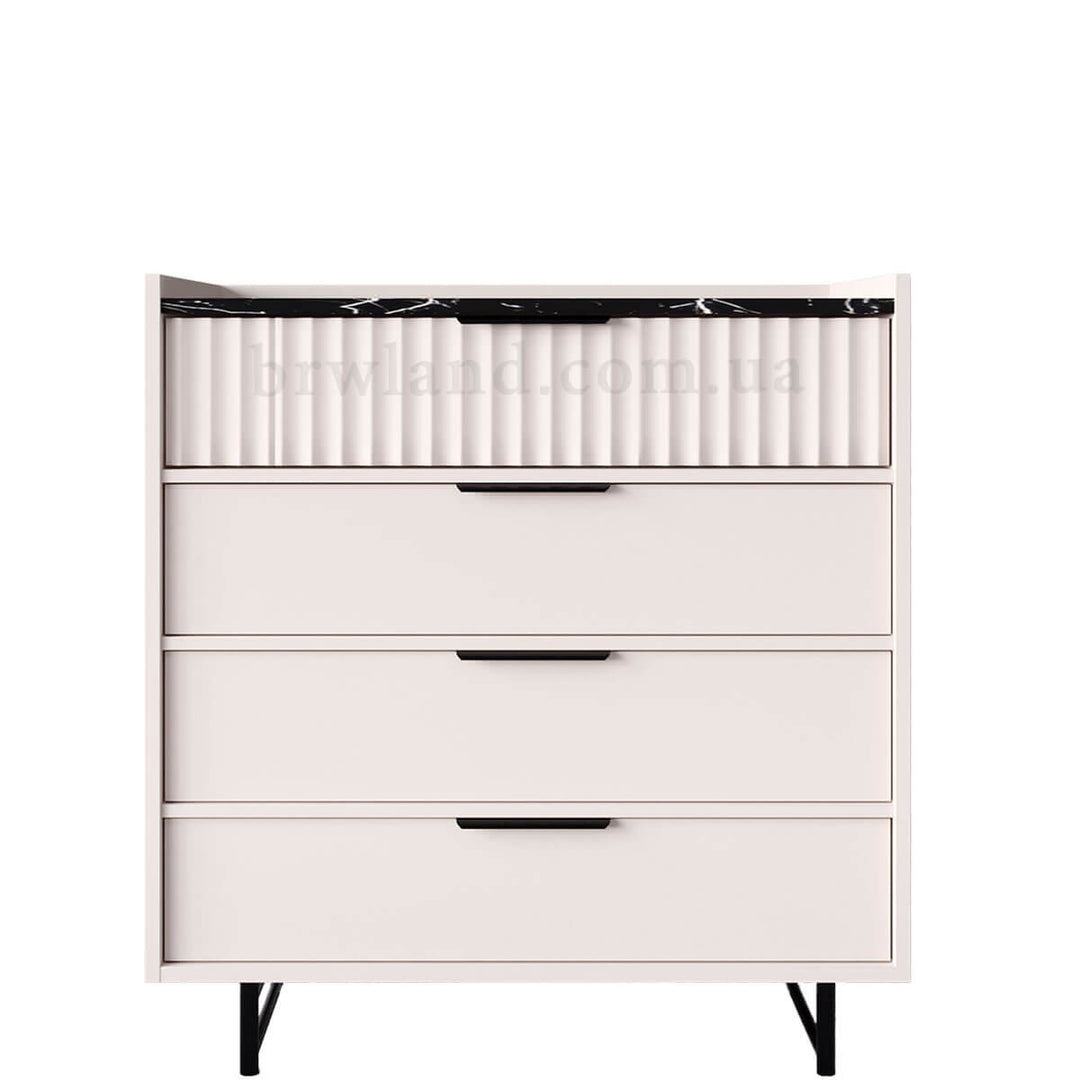 Фото комода ФРЕСКО БРВ KOM4S кашемір / темний мармур