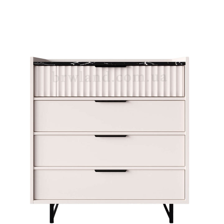 Фото комода ФРЕСКО БРВ KOM4S кашемір / темний мармур