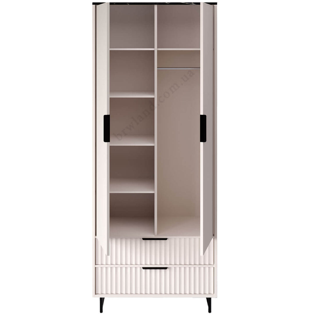 Фото наповнення шафи ФРЕСКО БРВ SZF2D2S кашемір / темний мармур