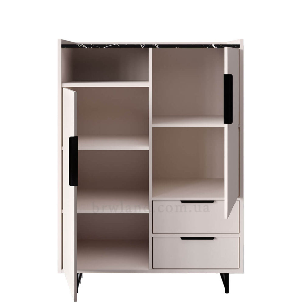 Фото наповнення тумби ФРЕСКО БРВ KOM2D2S кашемір / темний мармур