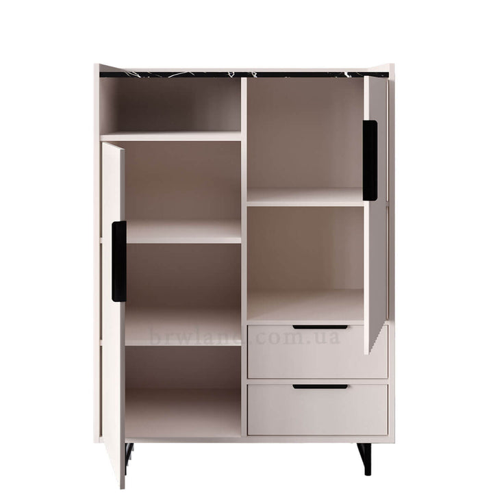 Фото наповнення тумби ФРЕСКО БРВ KOM2D2S кашемір / темний мармур